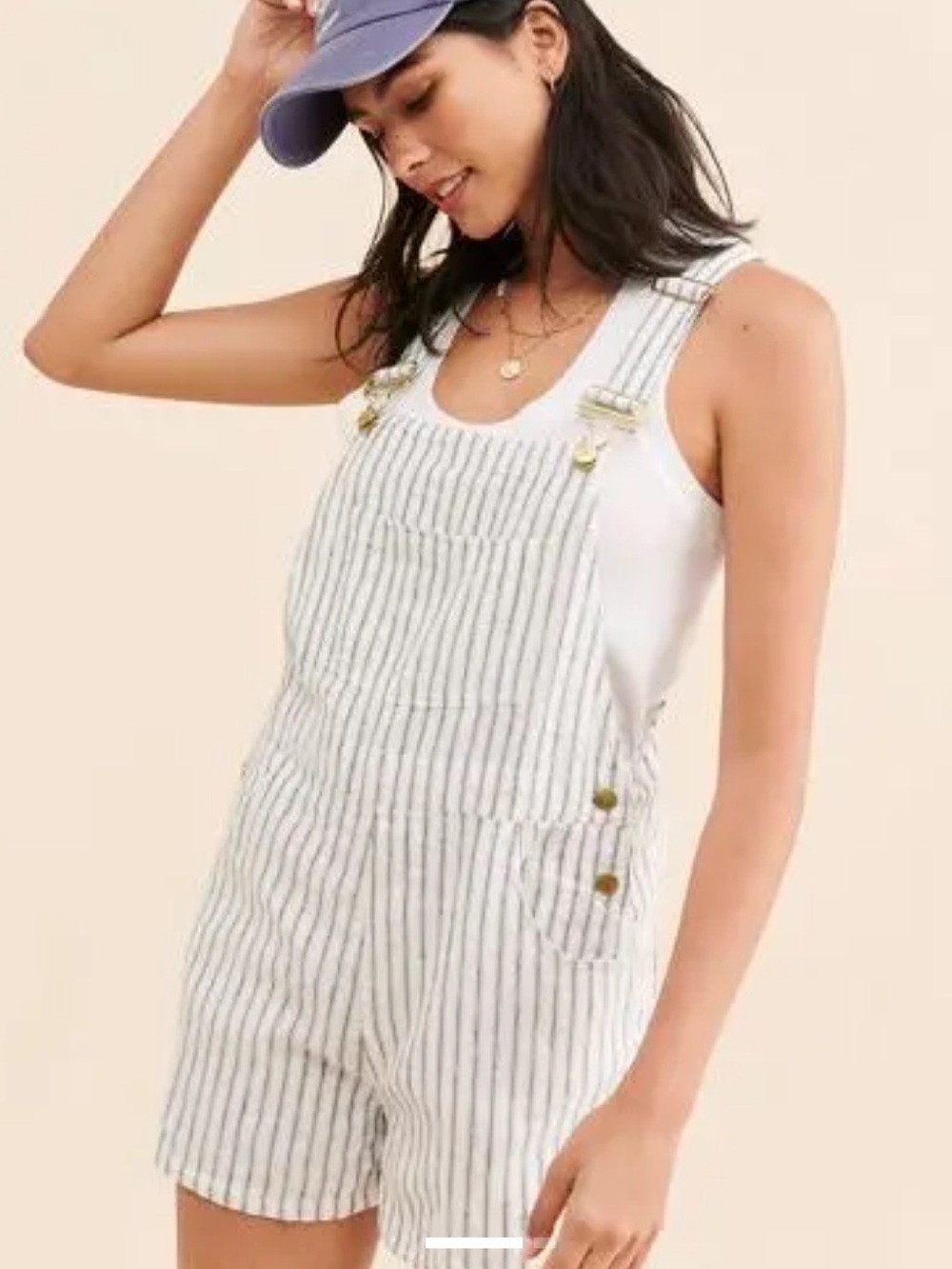 ·WeWoreWhat· Striped Navy and White Overalls